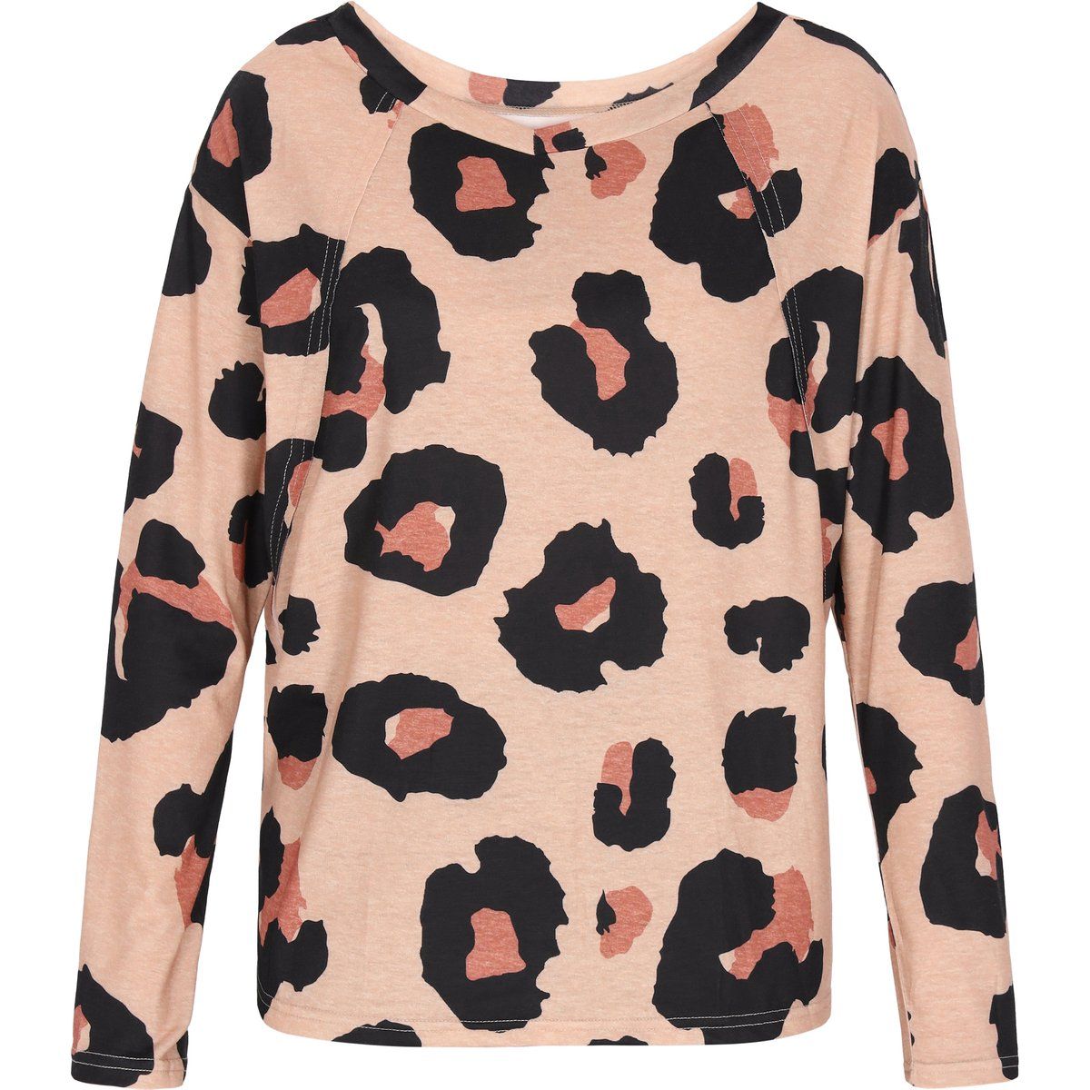 Langärmlige Bluse mit Leopardenmuster