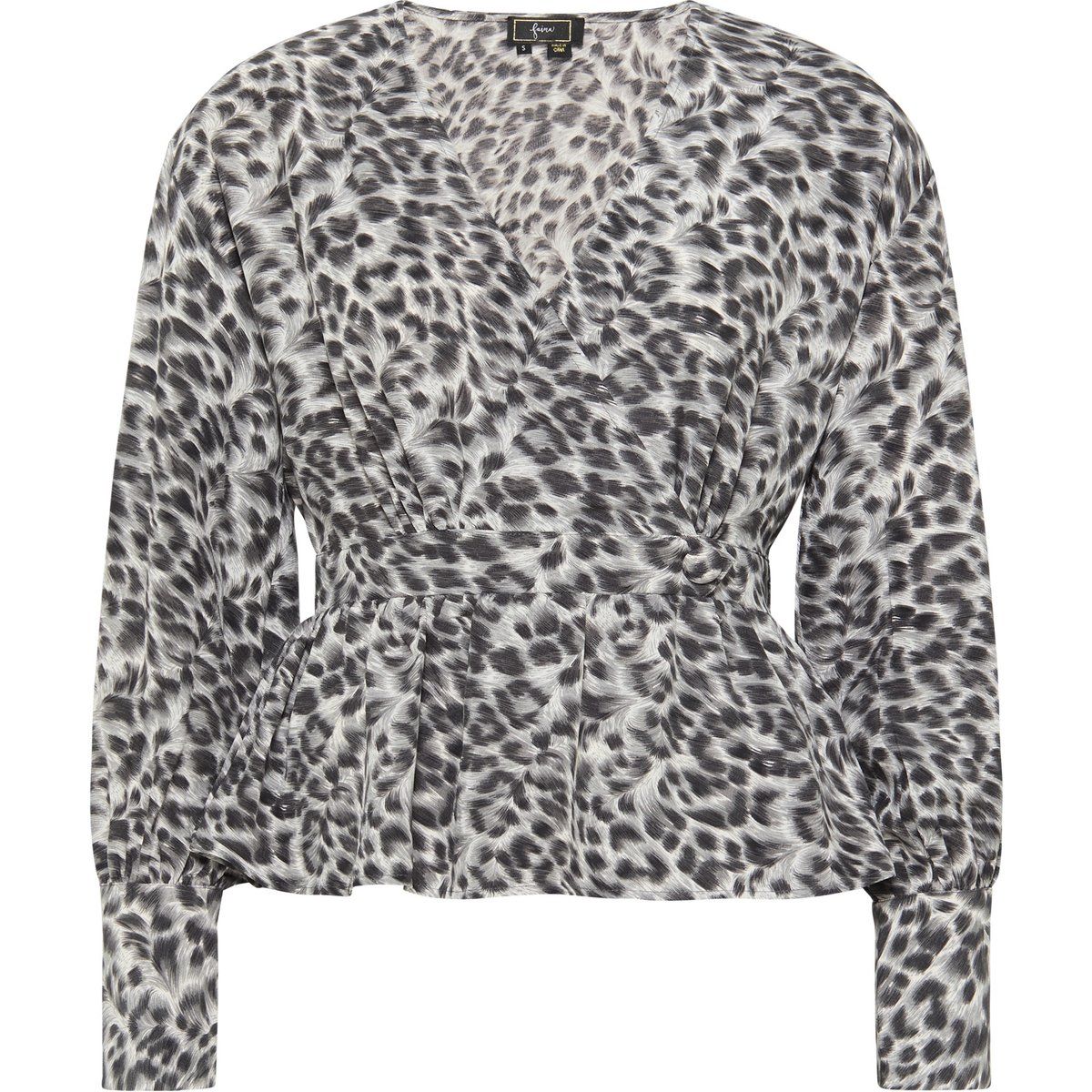 Bluse mit Leopardenmuster und langen Ärmeln