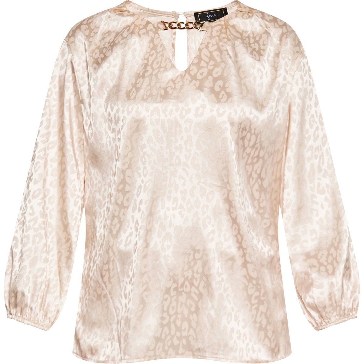 Leopardenmuster-Bluse mit Kettendetail