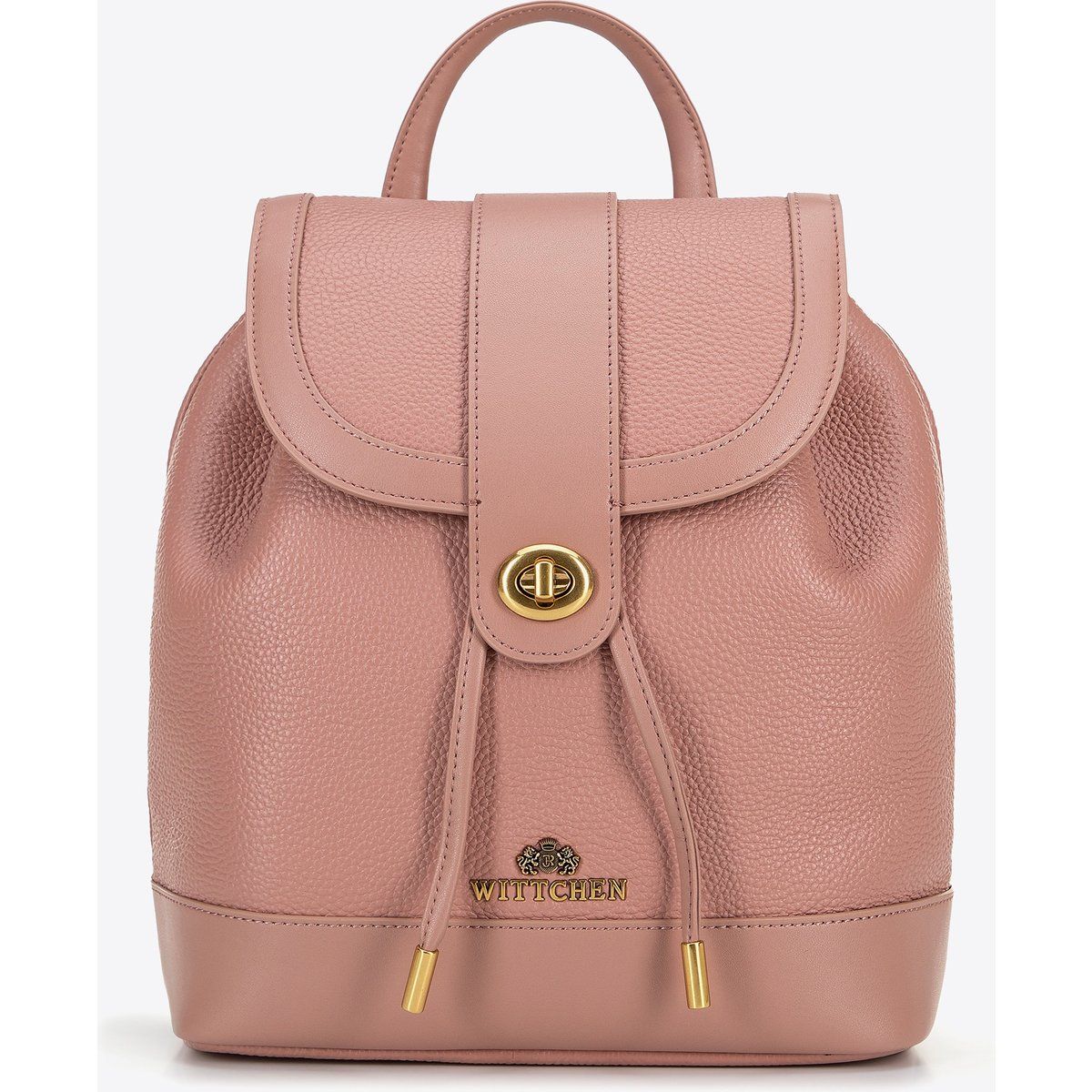 Eleganter Leder Rucksack mit Kordelzug
