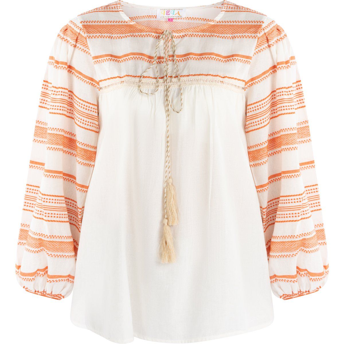 Boho Baumwollbluse mit Stickerei