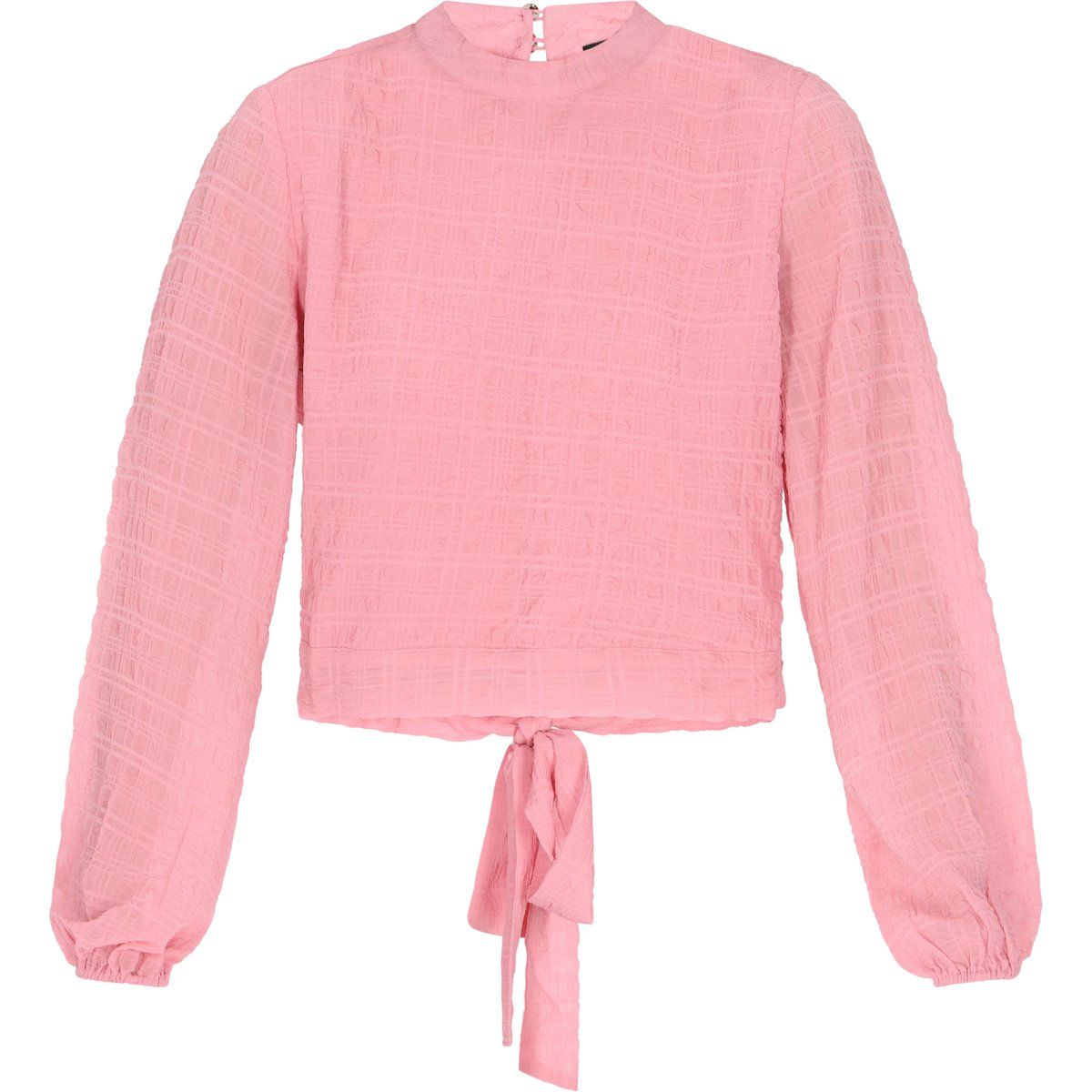 Elegante Bluse mit Bindegürtel und Textur