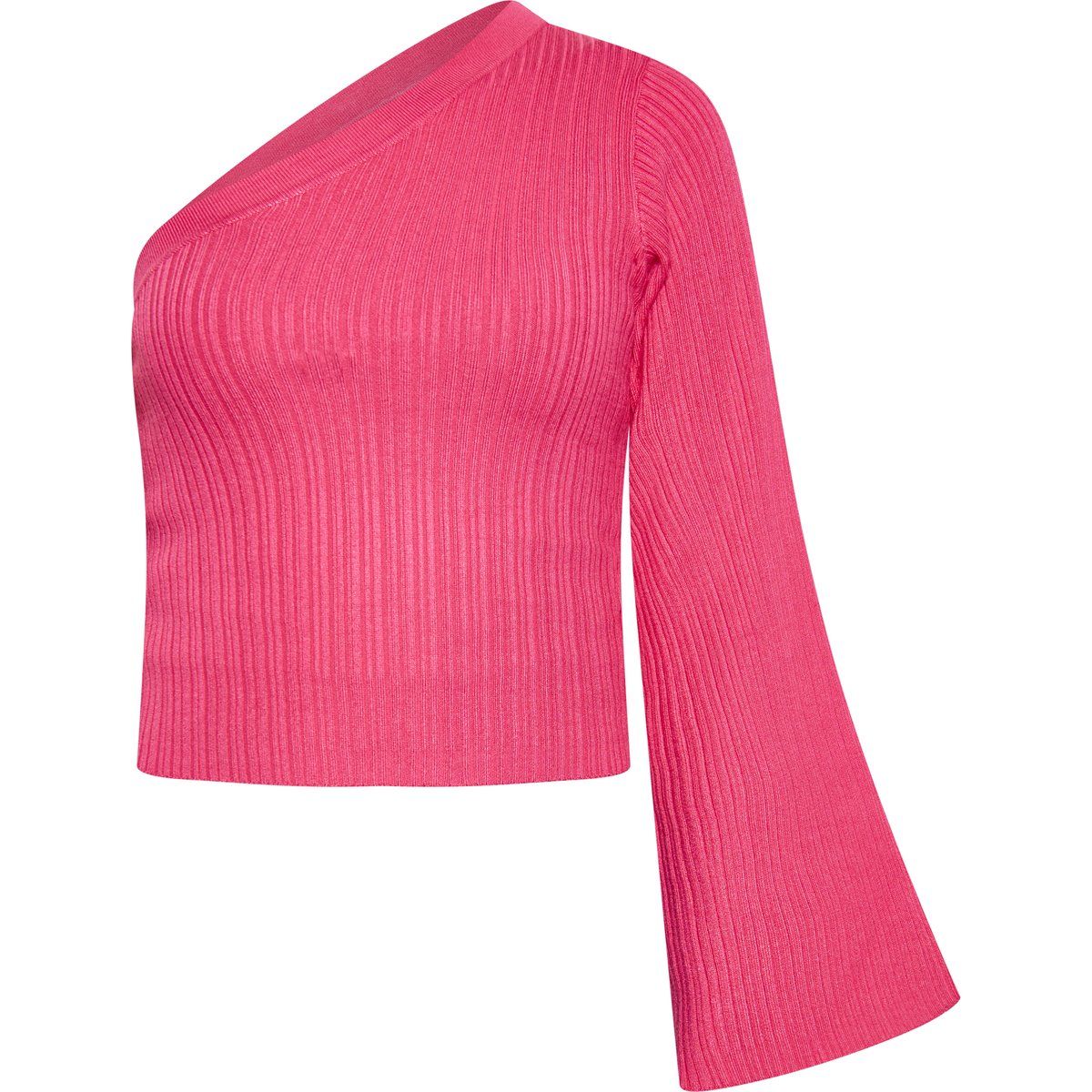 Asymmetrisches, geripptes One-Shoulder-Top