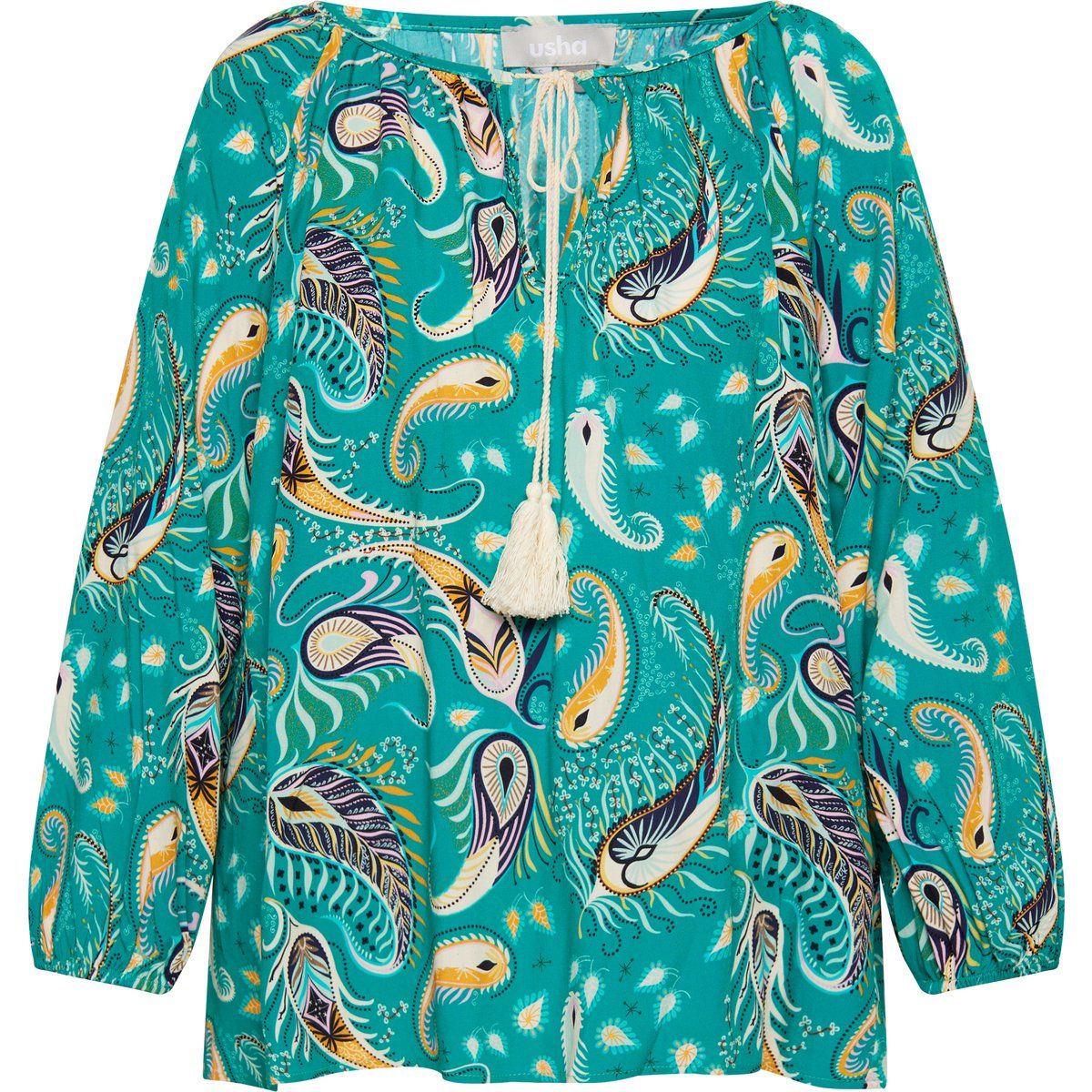 Bluse mit Paisleymuster und Bindeband