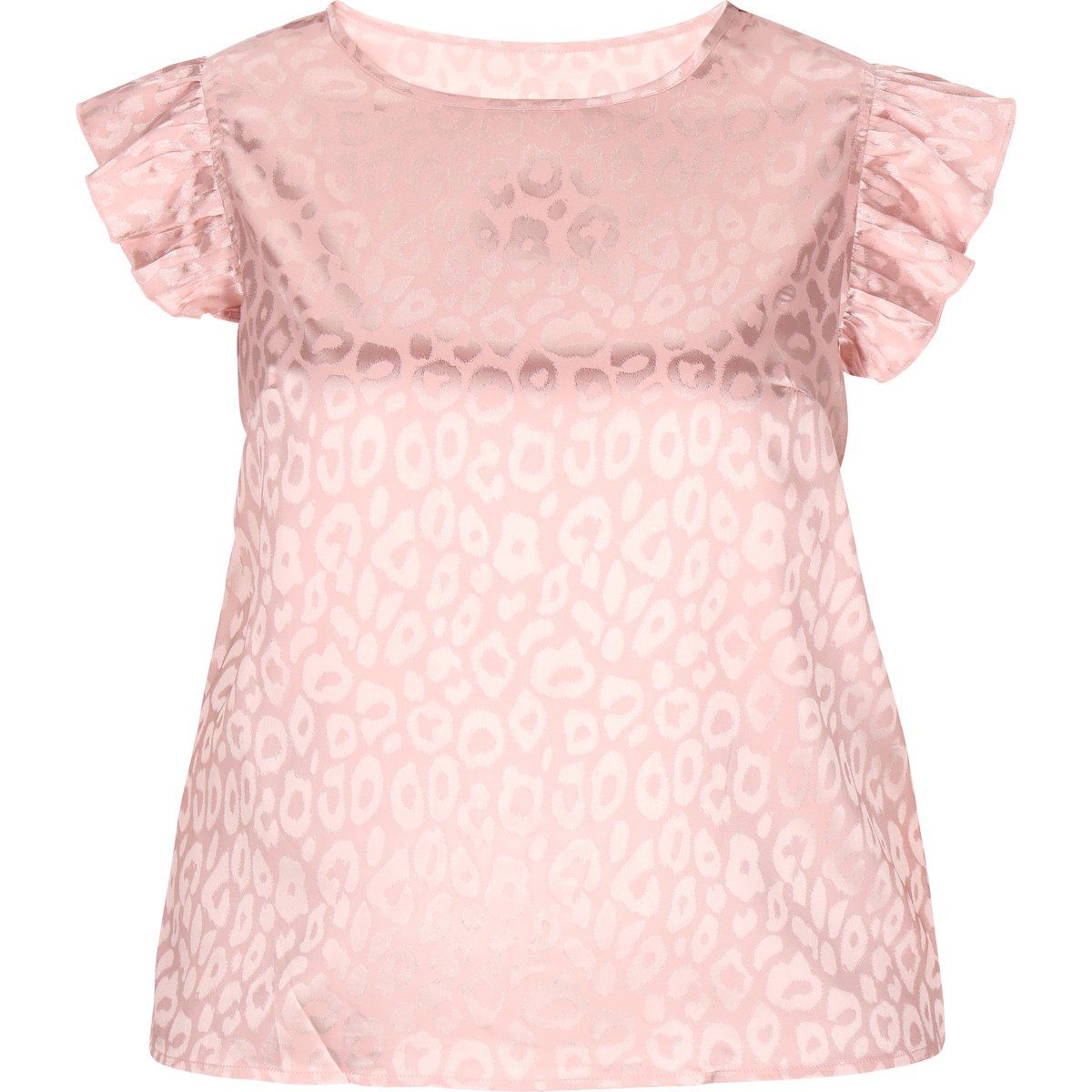 Bluse mit Tiermuster und Rüschen