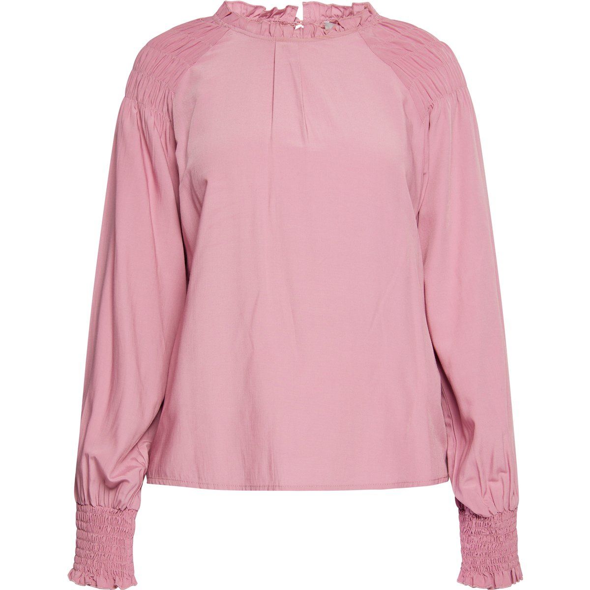 Langärmelige Bluse mit Rüschenkragen