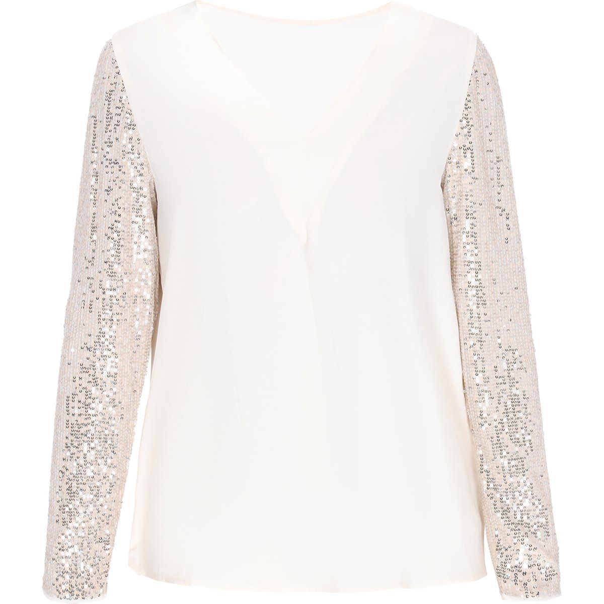 Elegante Langarm Pailletten Bluse