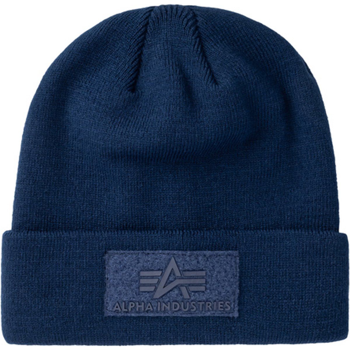 Klassische Strickmütze mit Logo-Patch