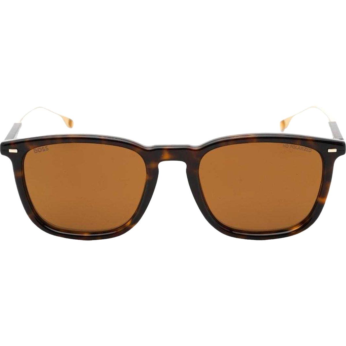 Hugo Boss - Rechteckig-Sonnenbrille für Herren, Metall (Havannabraun)