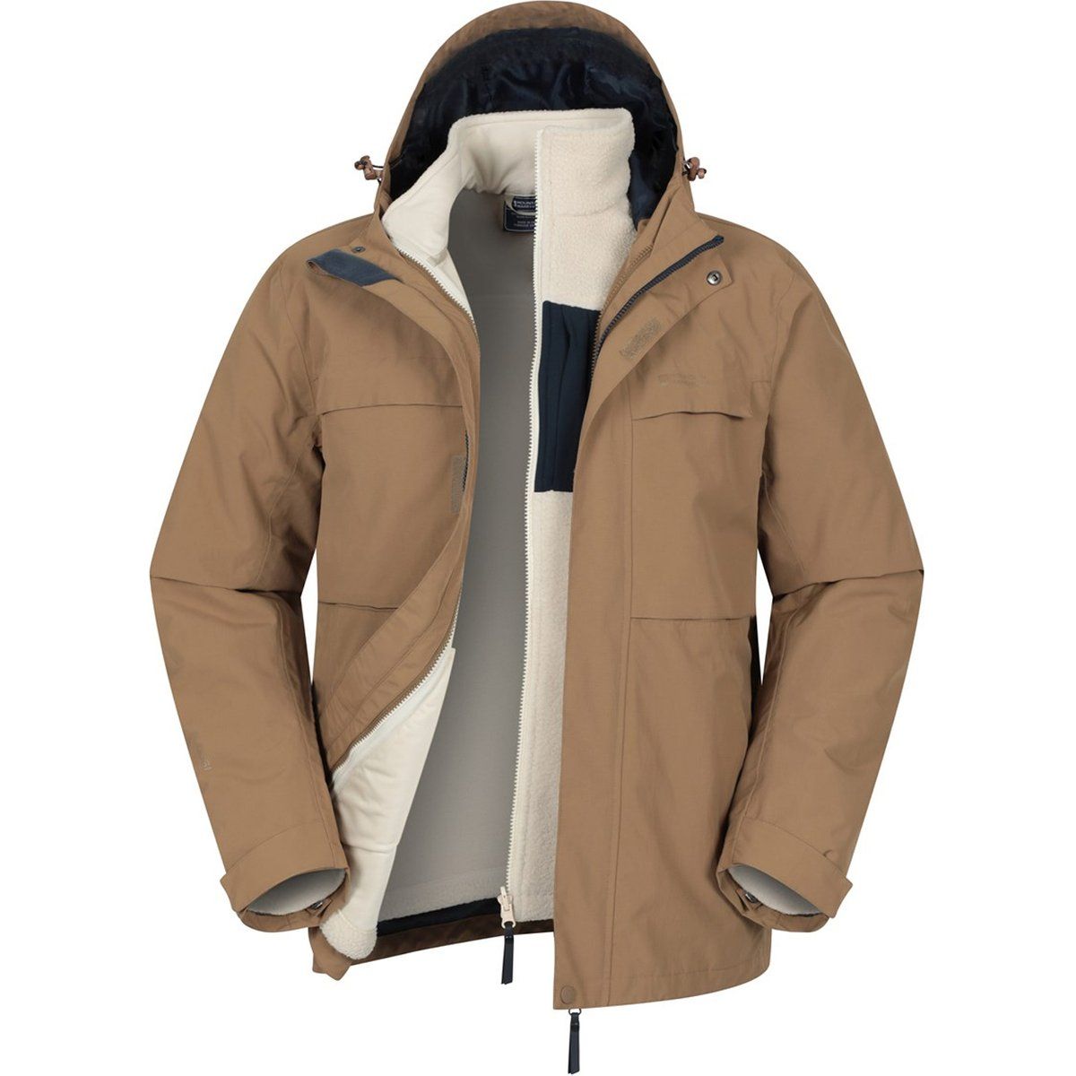 Wasserdichte 3-in-1-Jacke mit Fleece-Futter