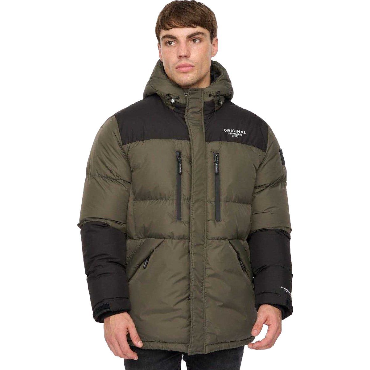 Color Block Wattierte Pufferjacke