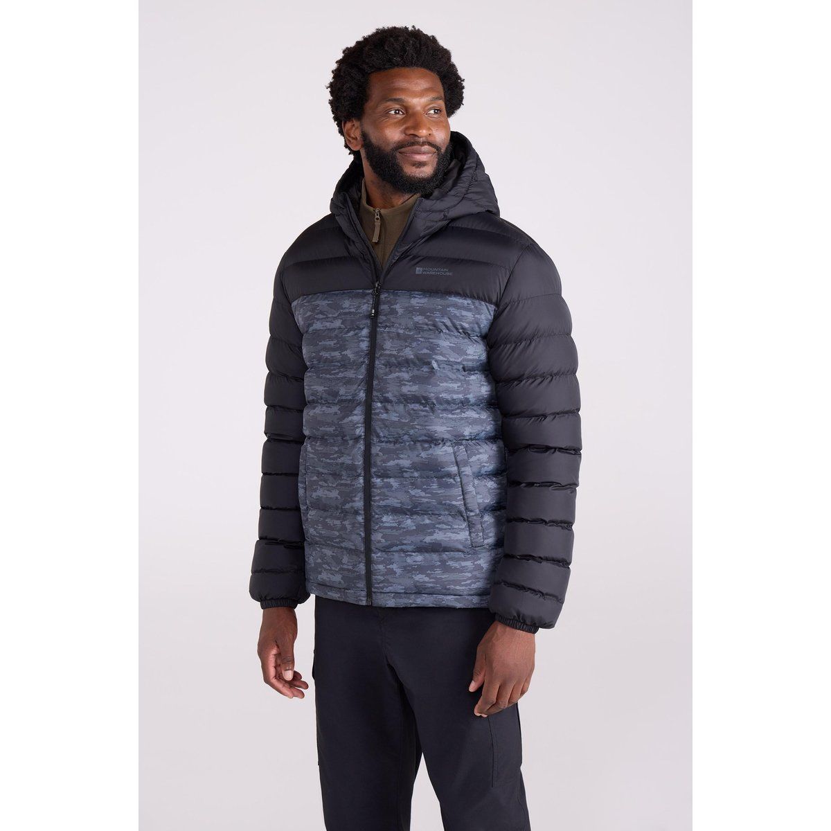 Mountain Warehouse - "Seasons II" Steppjacke für Herren (Schwarz/Weiß)