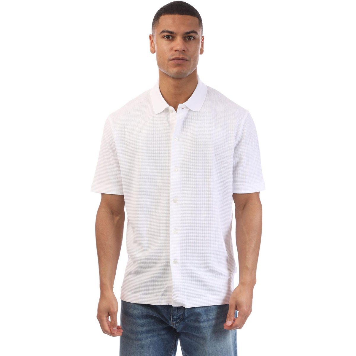 Herren Regular Fit Waffelstrick Hemd