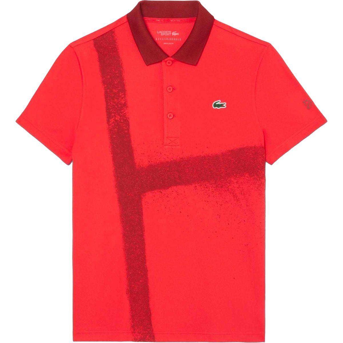 Rotes Poloshirt mit Grafikprint