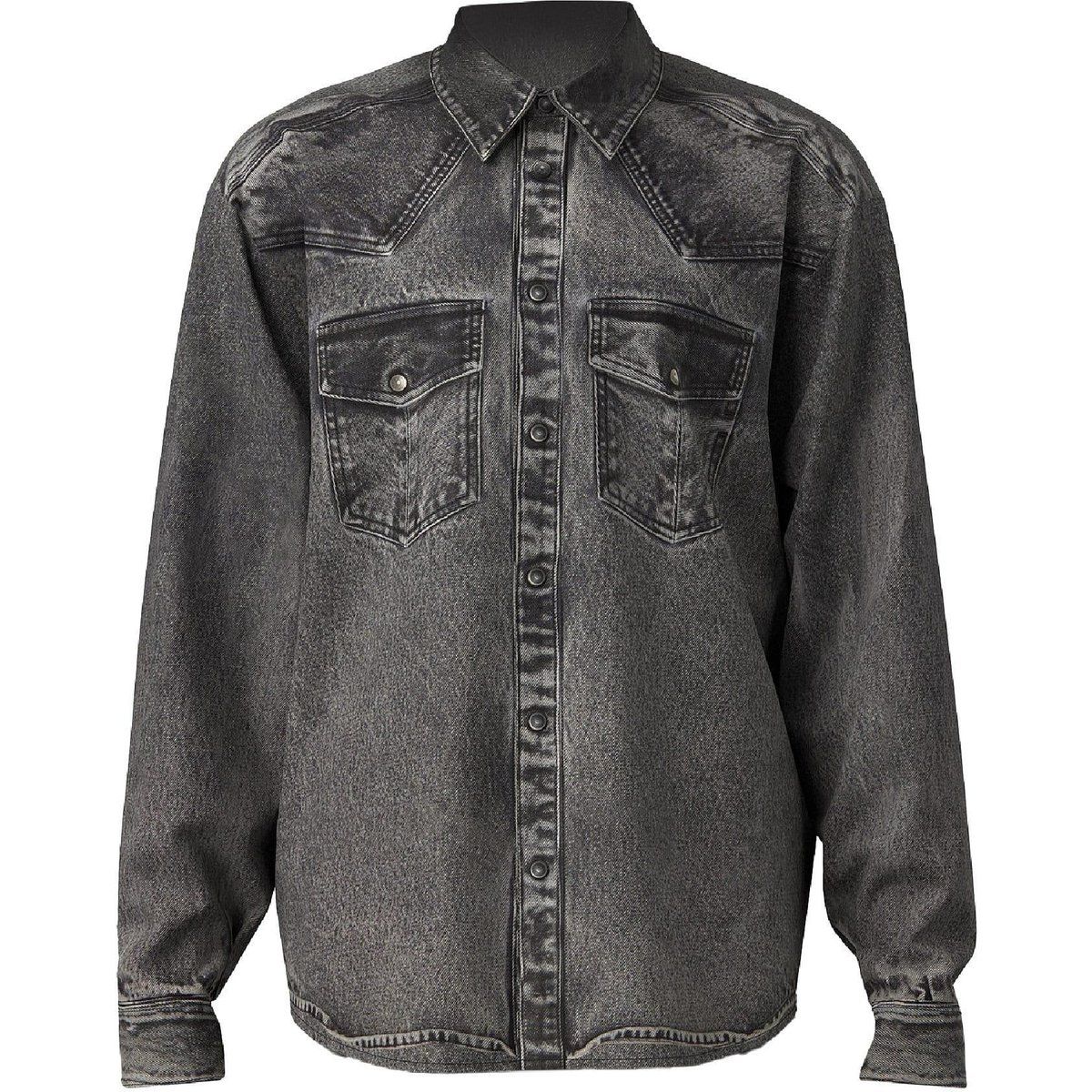 Acid Wash Denim Western Hemd
