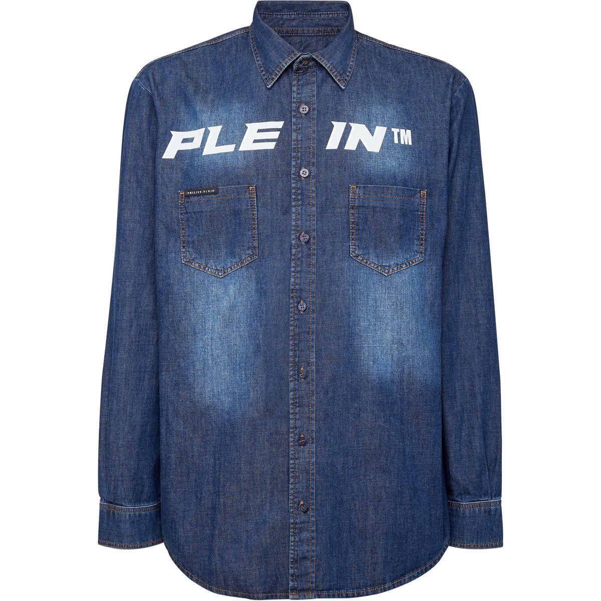Jeanshemd mit Stone-Washed-Effekt