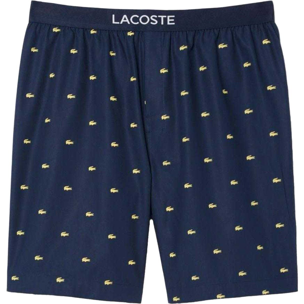Gemusterte Baumwoll-Loungeshorts mit Logo-Bund