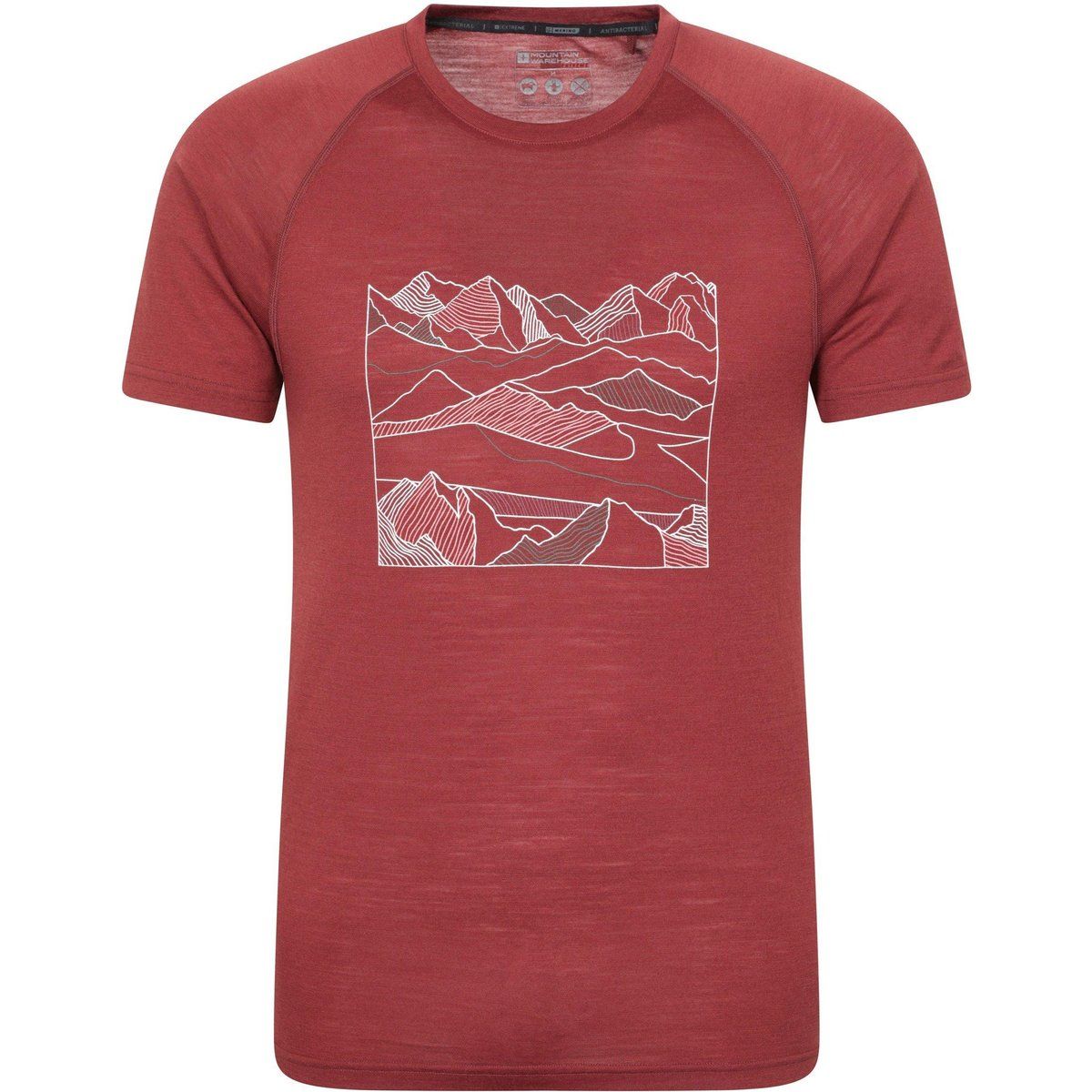 Herren Merino-Mischung Grafik T-Shirt