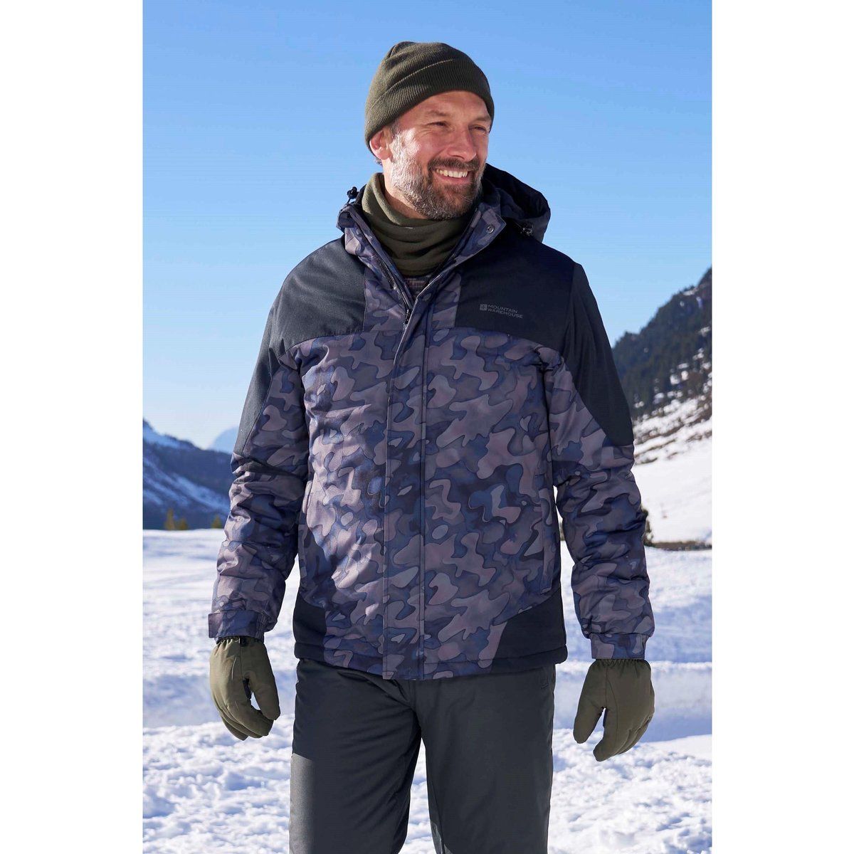Herren Skijacke mit Camouflage-Muster