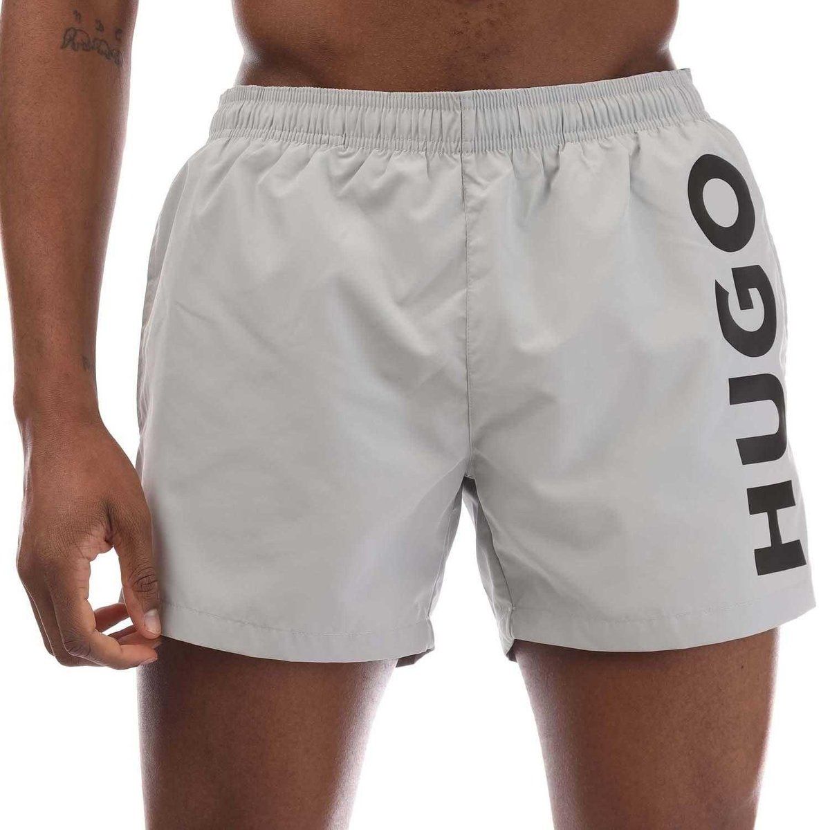 Herren Badeshorts mit Logo-Print