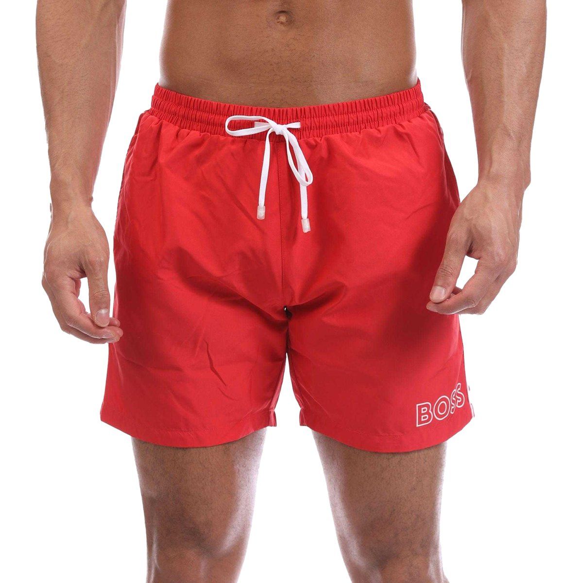Herren Badeshorts Uni Rot