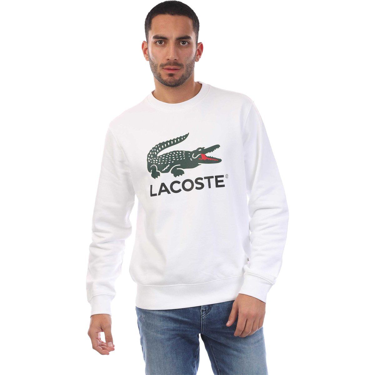 Klassisches Herren Sweatshirt mit Logo-Rundhalsausschnitt