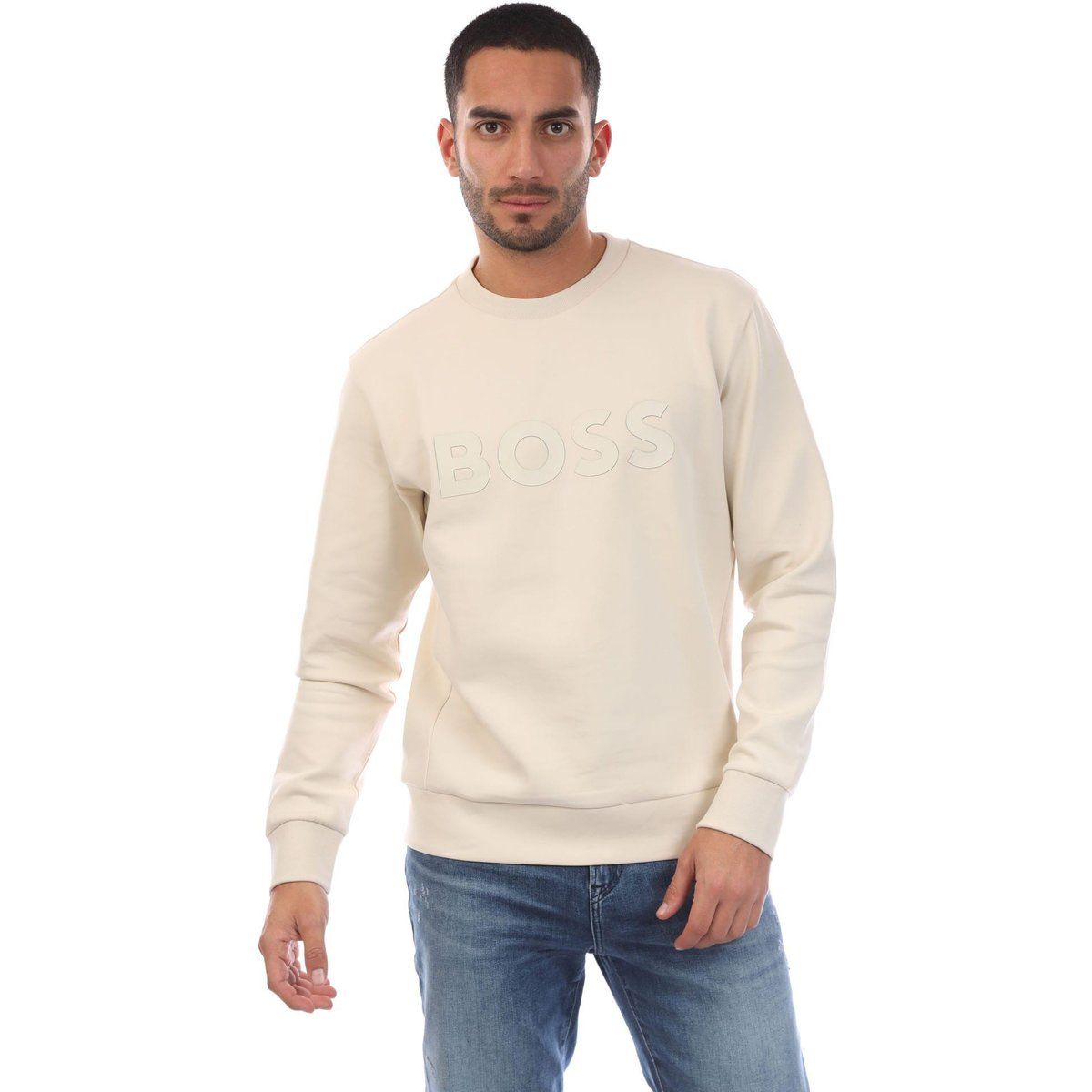 Sweatshirt aus Baumwollmischung mit geprägtem Logo