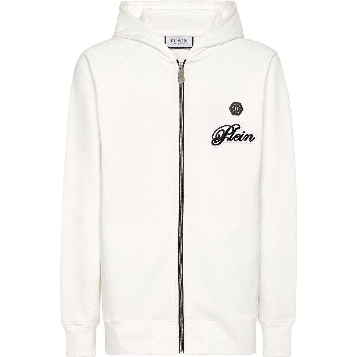 Lässiger Baumwollfleece Zip-Up Hoodie