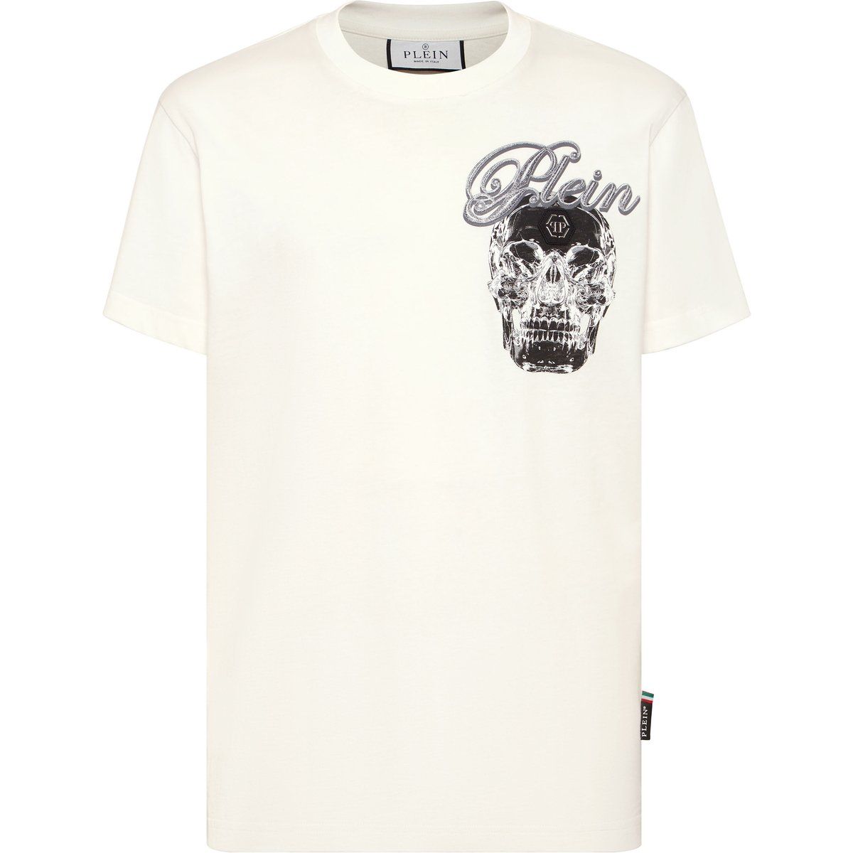 T-Shirt mit Totenkopf-Grafik und Rundhalsausschnitt