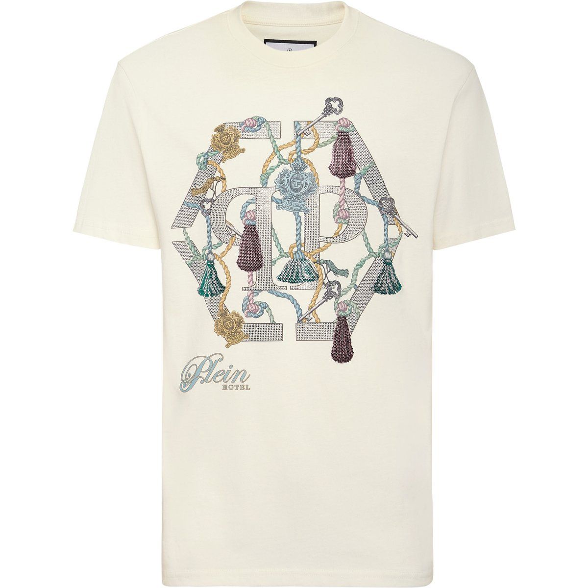 T-Shirt mit Strass-Grafikprint und Rundhalsausschnitt