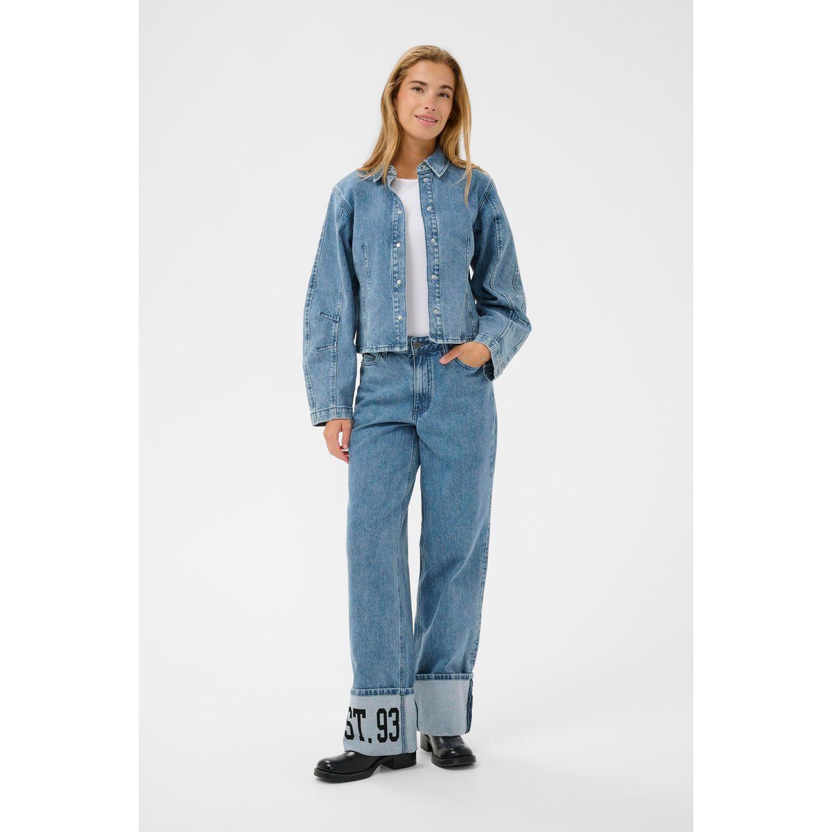 Kurze Jeansjacke lockere Passform