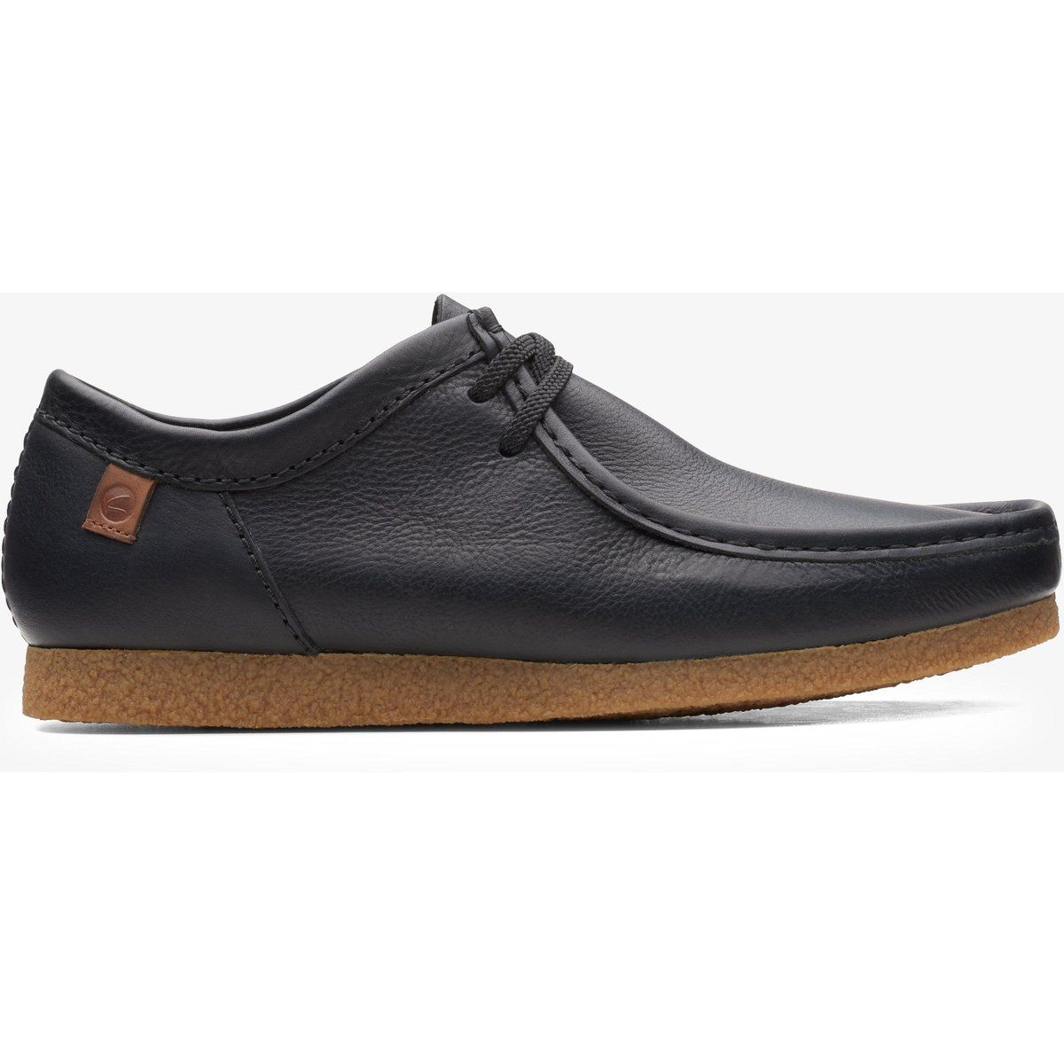 Schwarzer Schnürhalbschuh aus Leder