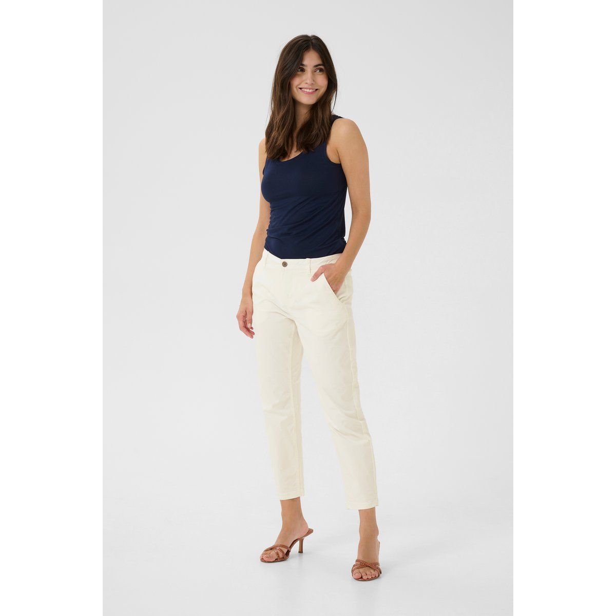 Lässige Cropped Chino-Hose