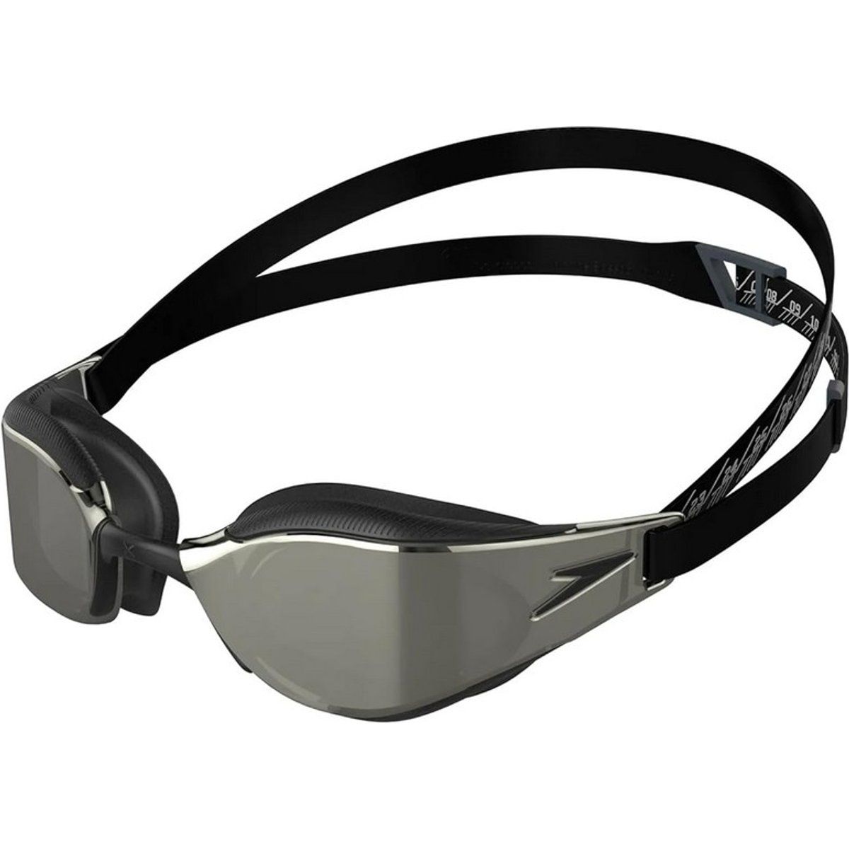 Speedo - "Fastskin Hyper Elite" Schwimmbrille für Herren/Damen Unisex (Schwarz/Oxidgrau/Chrom)