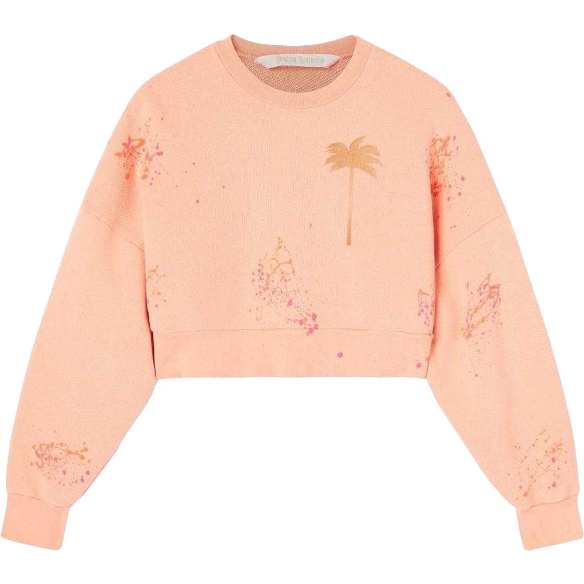 Kurzes Sweatshirt mit Palmen-Print