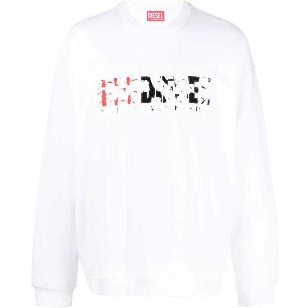Weißes Sweatshirt mit Grafikdruck und Rundhalsausschnitt