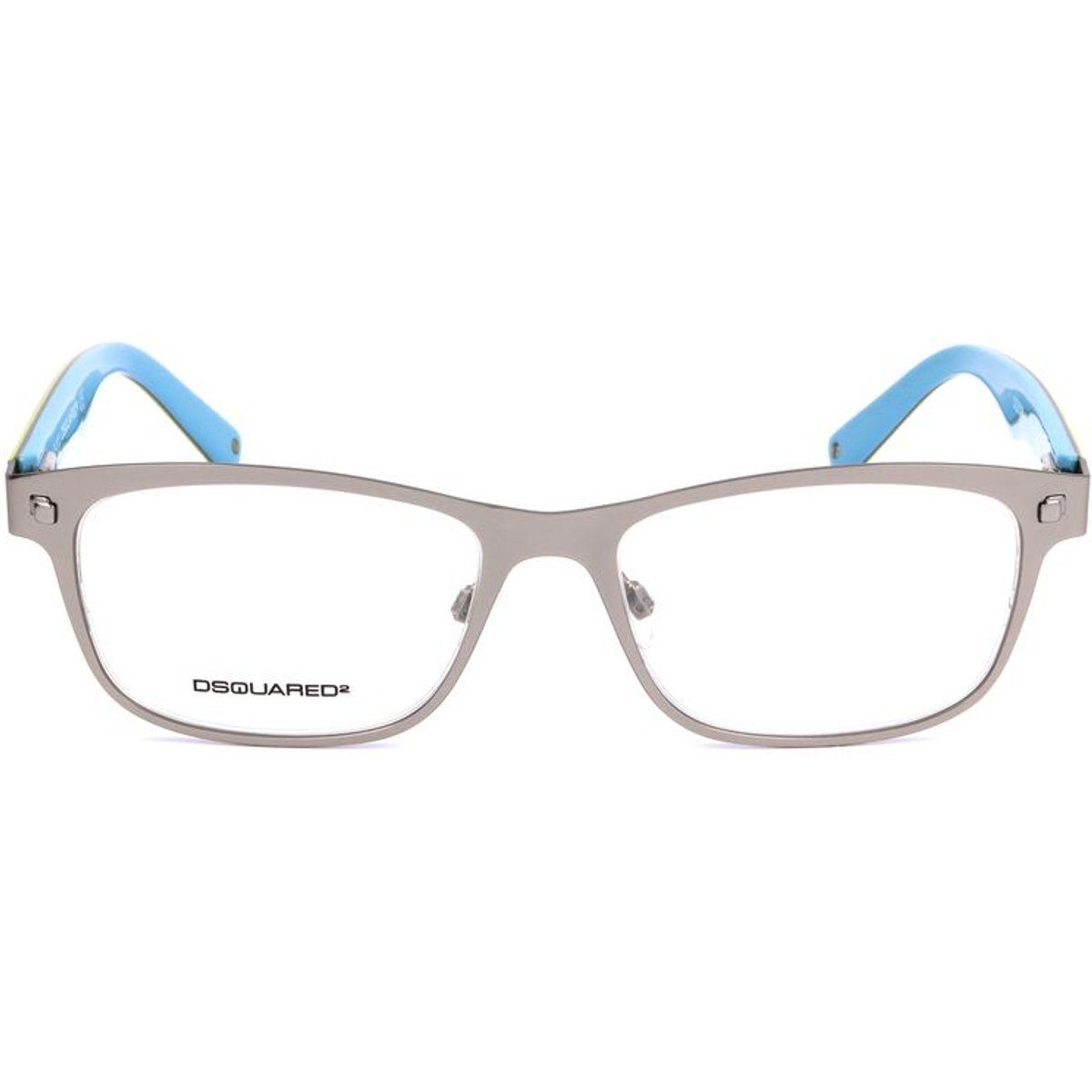 5099 Rechteckige Brille mit hellblauen Bügeln
