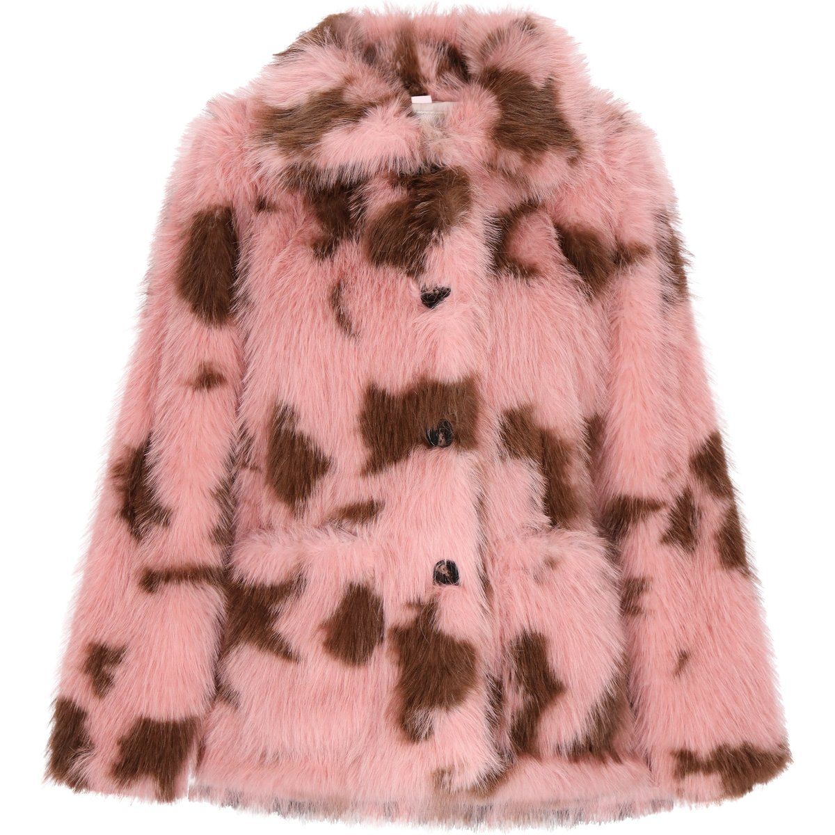 Rosa-braune Jacke aus Kunstfell