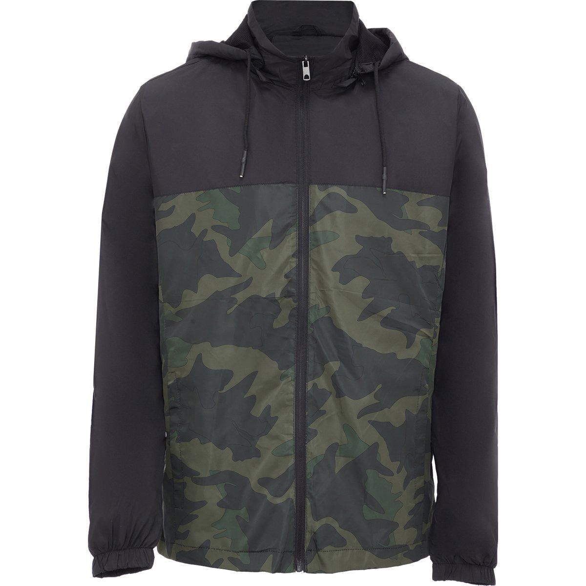 Herren Jacke mit Camouflage-Einsatz und Kapuze