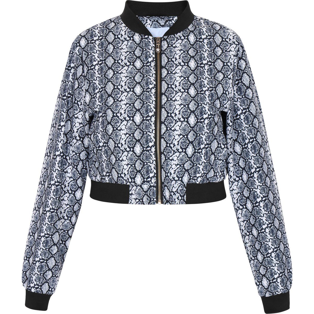 Cropped Bomberjacke mit Schlangenmuster