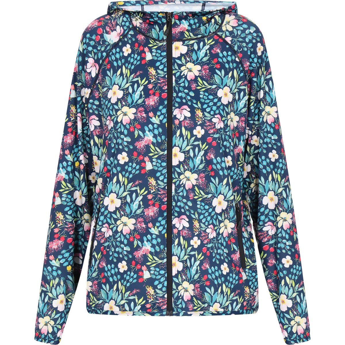 Leichte Kapuzenjacke mit Blumendruck