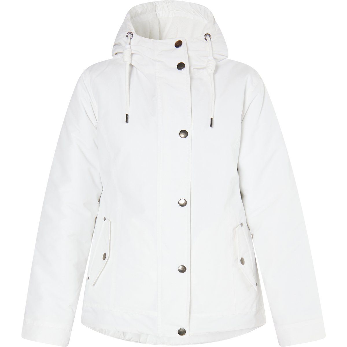 Wattierte Damenjacke mit Kapuze und Knöpfen