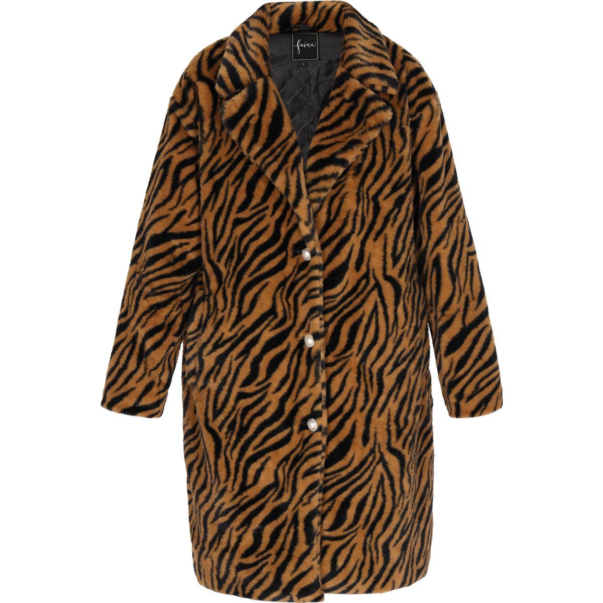 Plüschmantel mit Zebra-Streifenmuster