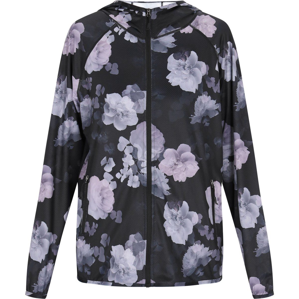 Leichte aktive Jacke mit Blumendruck