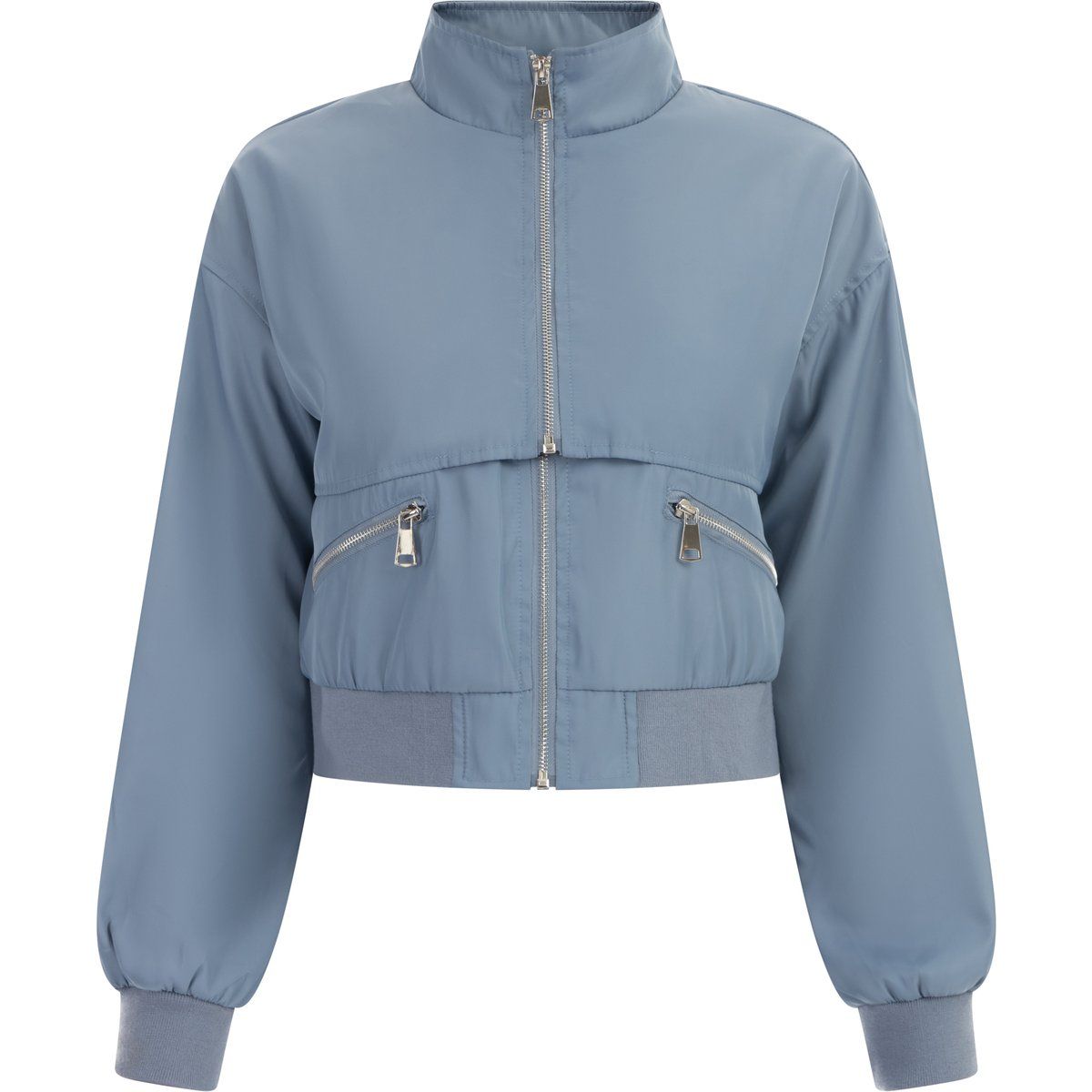 Kurze Windjacke mit Reißverschlussdetails