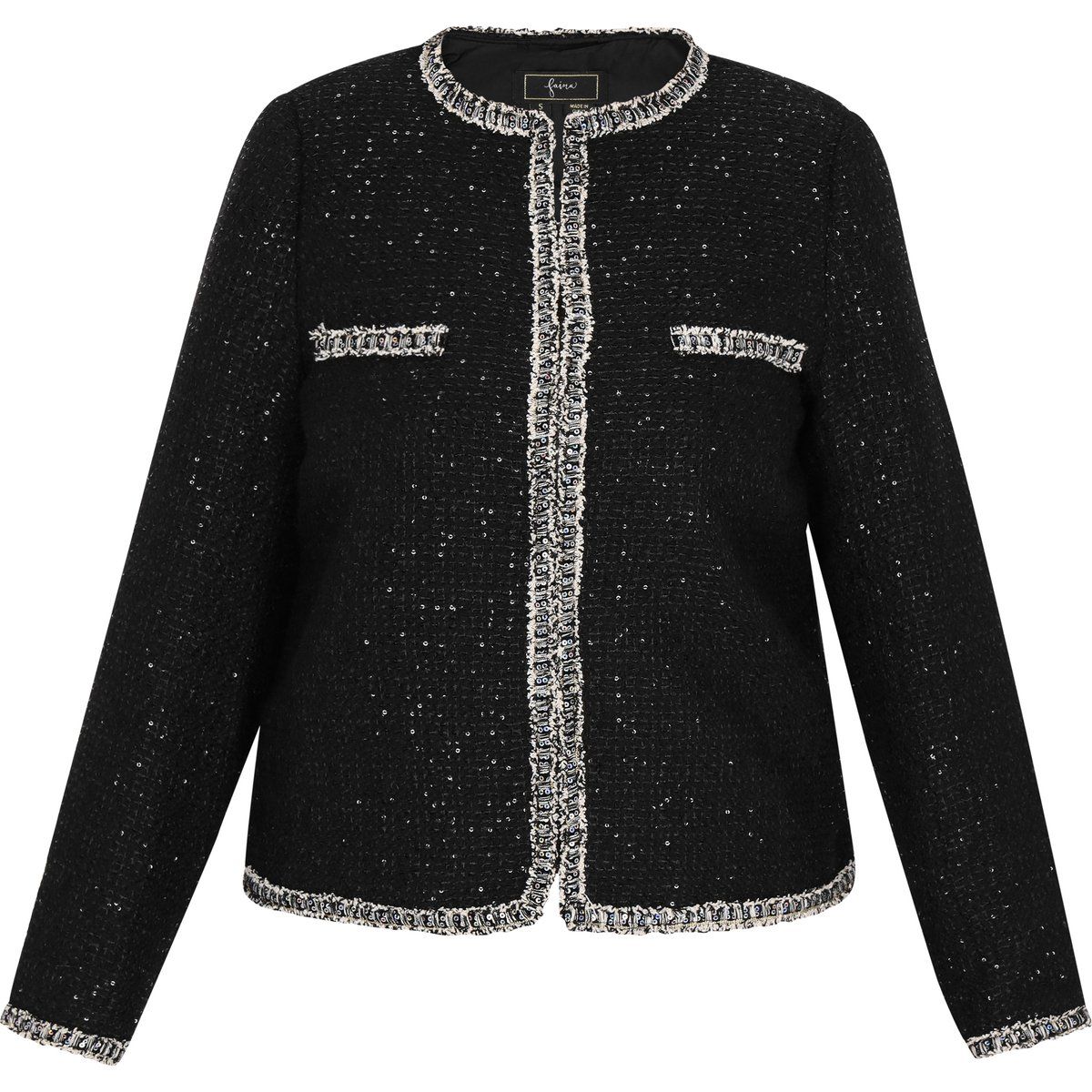 Elegante Tweedjacke mit Struktur und Besatz