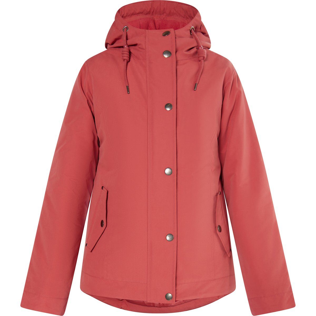 Gesteppte Outdoor-Jacke mit Kapuze und Knöpfen