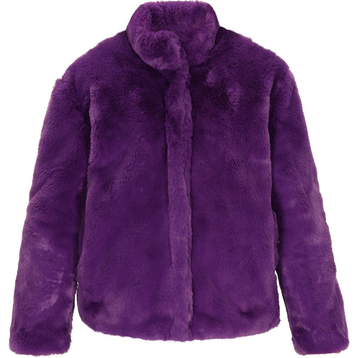 Kurze Jacke aus Kunstfell mit Kragen
