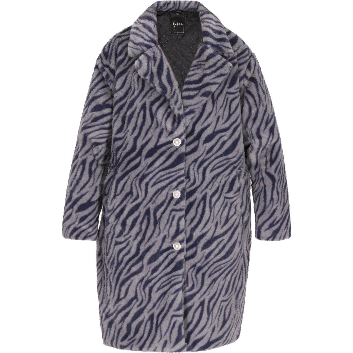 Mantel aus Kunstpelz mit Zebra-Print