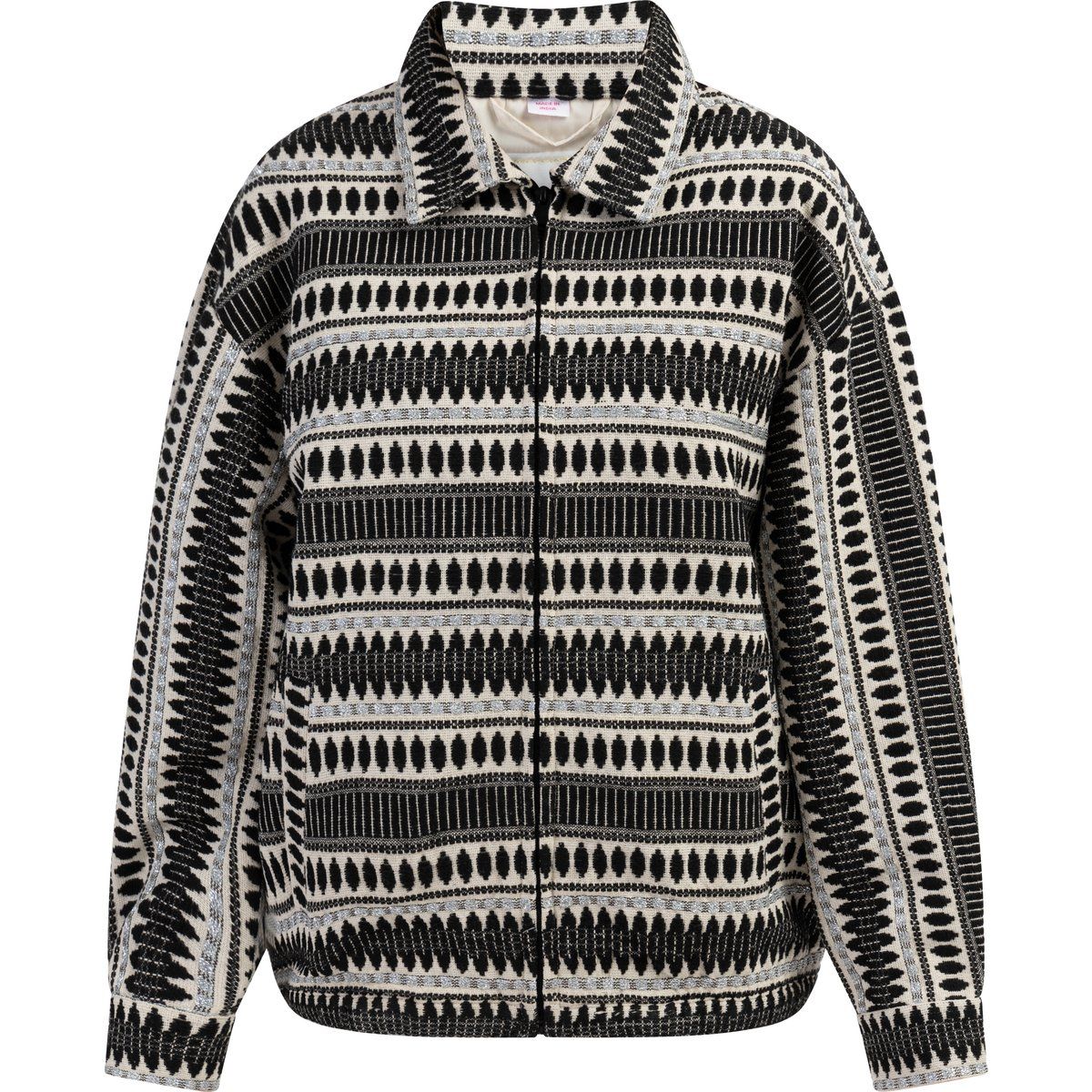 IZIA Oversize-Blouson Damen schwarz-wollweiß